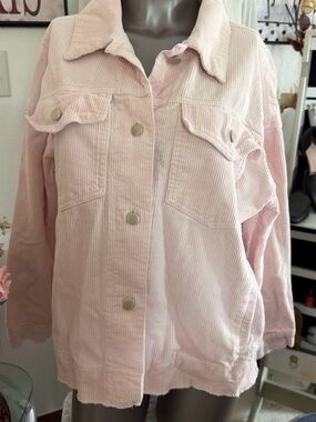 Women’s Light Pink Corduroy Jacket Francesca’s size medium